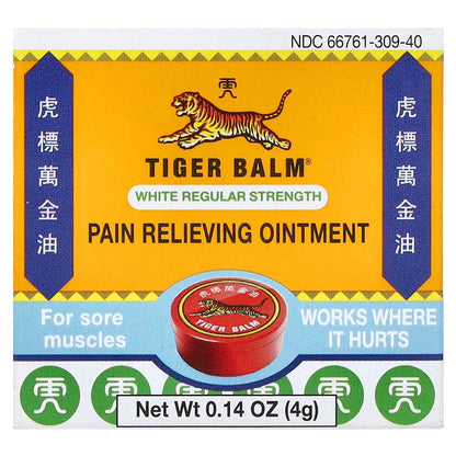 Tiger Balm Pain Relieving Ointment White Regular Strength, 0.15 Ounce Tiger BalmBuy Supplements Australia