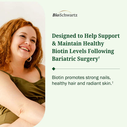 BioSchwartz Bariatric Biotin Chewable Tablets - 5500mcg Biotin per Serving - Green Apple Flavor, 3 Month Supply - Sugar-Free Hair Skin Nails Vitamins BioSchwartz