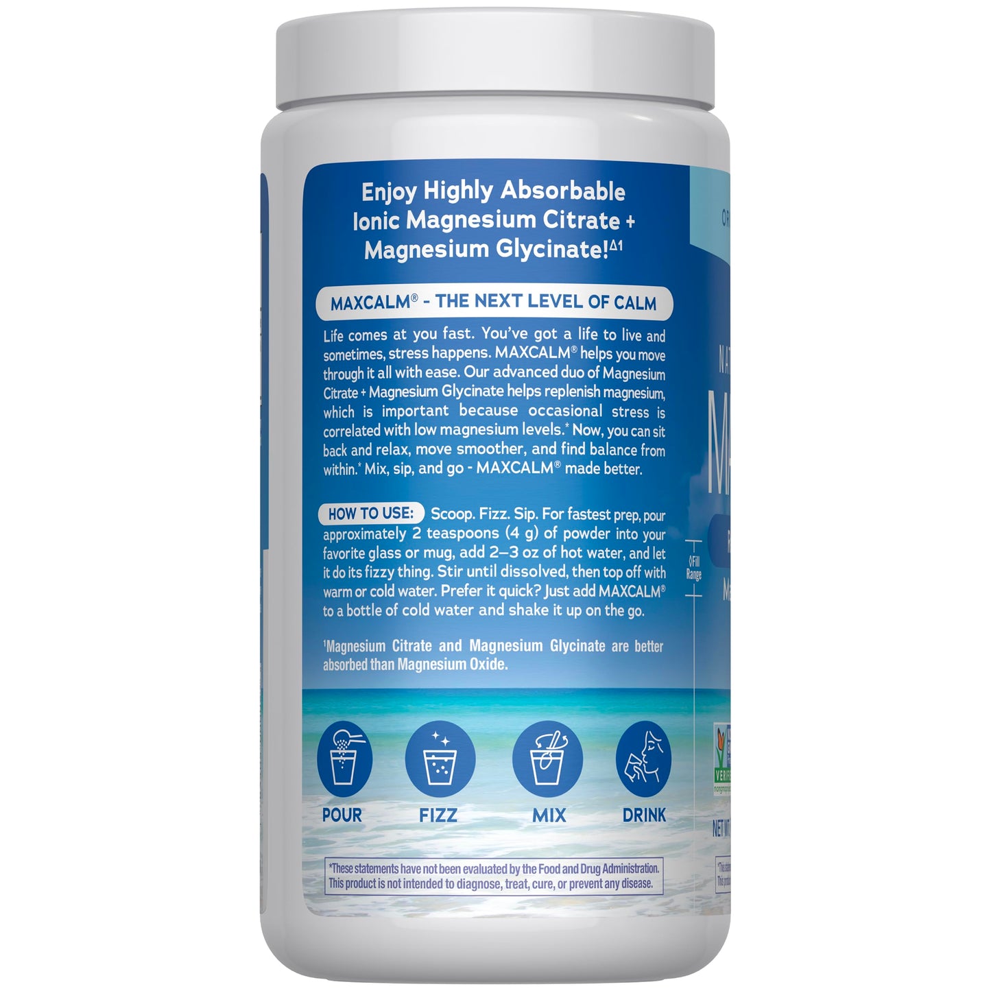 Natural Vitality Calm, Magnesium Supplement, Anti-Stress Drink Mix Powder, Gluten Free, Vegan, & Non-GMO, Original Unflavored, 16 oz