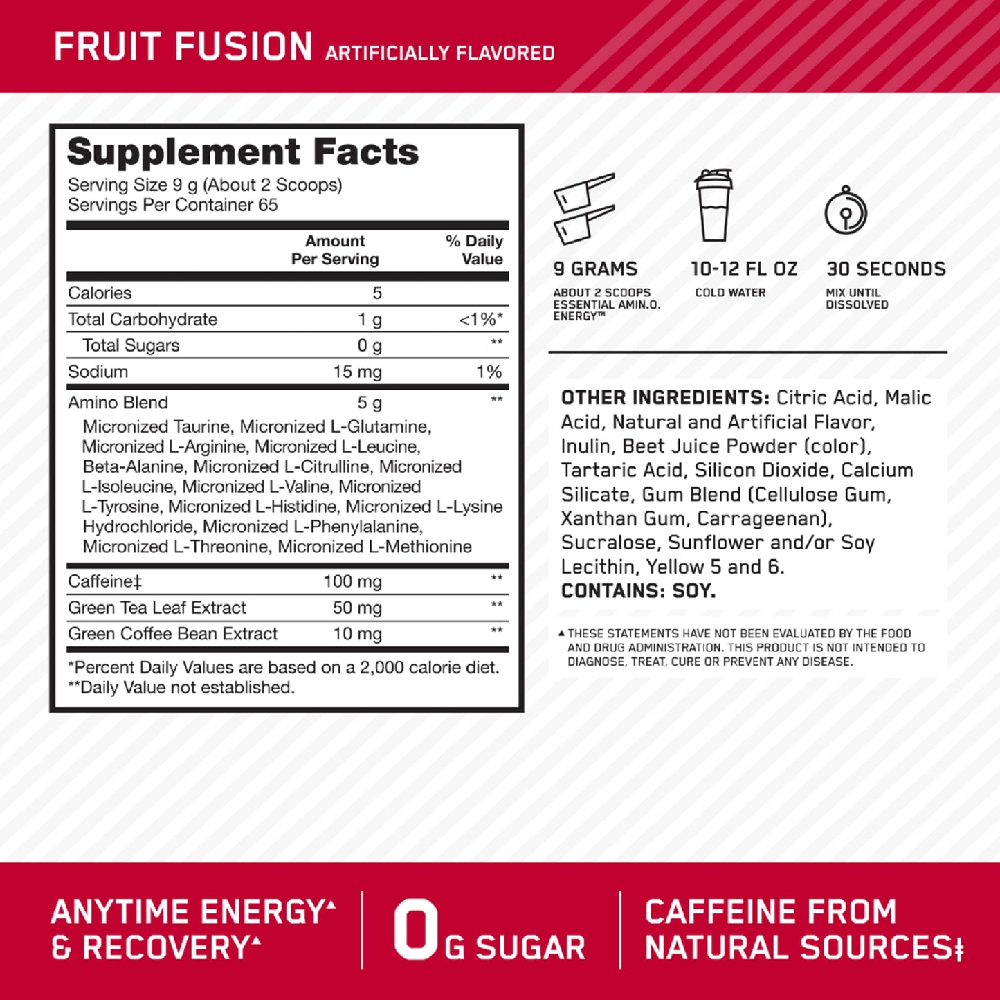 Optimum Nutrition Amino Energy - Pre Workout with Green Tea, BCAA, Amino Acids Optimum NutritionBuy Supplements Australia
