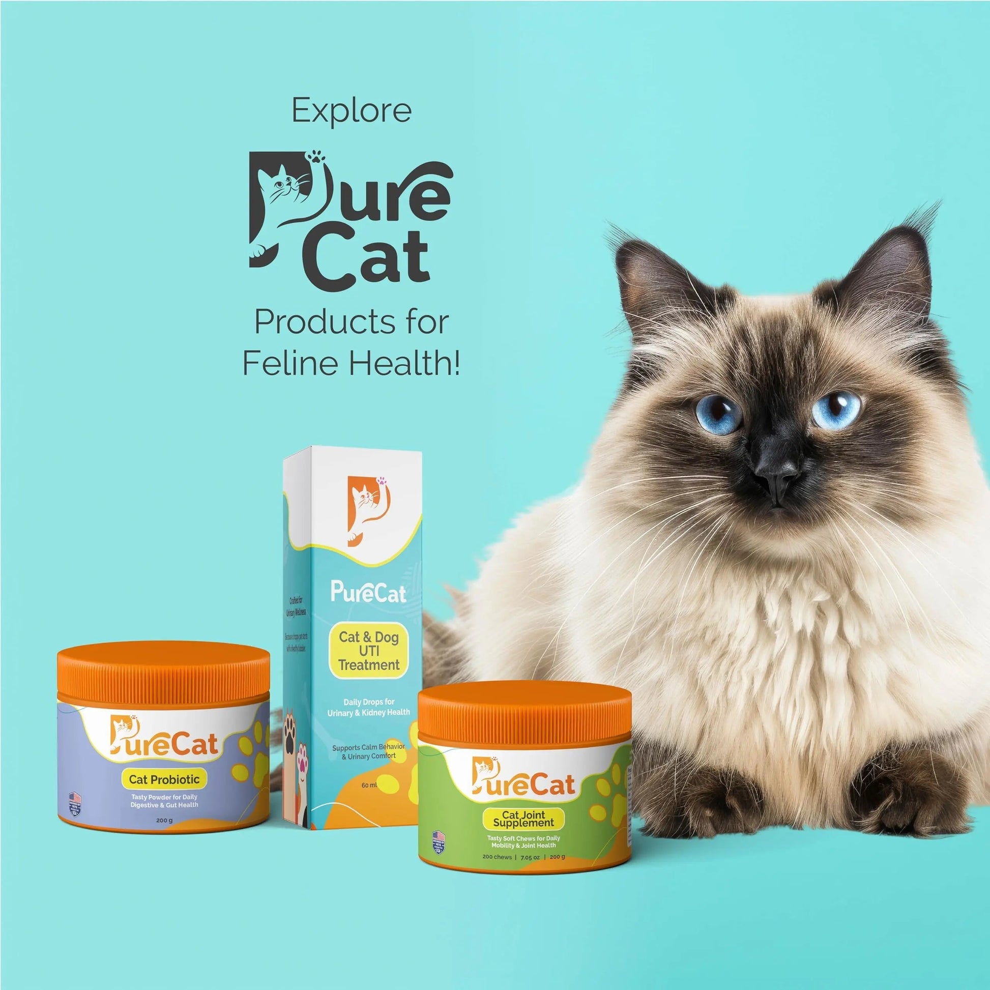 PureCat Urinary Tract Infection Care for Cat & Dog | Calming Urinary Tract & Kidney Support for Pets | Bladder Infection Treatment | UTI Drops | Veterinarian Recommended PureCatBuy Supplements Australia