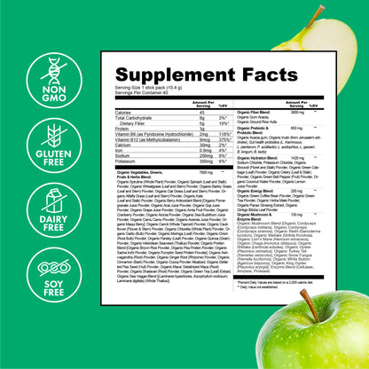 Zena Nutrition Organic Super Greens Energy & Hydration Powder, 70+ Superfoods, 0 Sugar, 5G Fiber, Spirulina, Chlorella, Prebiotics/Probiotics, Natural Caffeine + Electrolytes, 40 Drink Mix Packets Zena NutritionBuy Supplements Australia