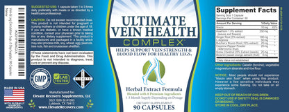 8-in-1 Vein & Leg Health Circulation Support Supplements | Leg + Vein Formula | Circulatory Support Supplement | 1-Month Supply | 90 Capsules Elevate Recovery SupplementsBuy Supplements Australia