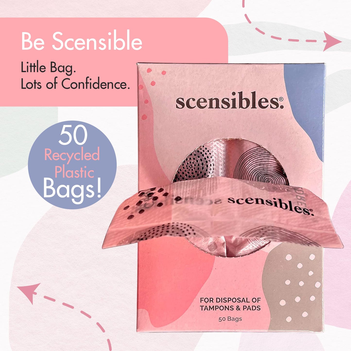 Scensibles Personal Care Disposal Bags (50 Count) - For Tampons, Pads, Liners, Condoms & More SCENSIBLESBuy Supplements Australia