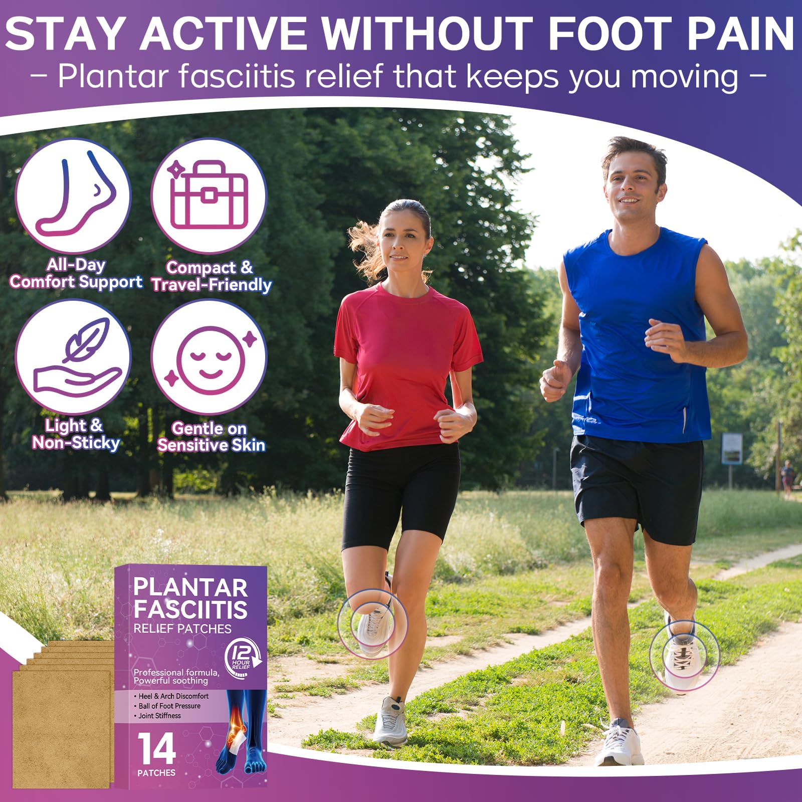 Mosconly Plantar Fasciitis Relief 14 Pcs, Natural Heel Discomfort Relief for Plantar Fasciitis, 12 Hour Maximum Strength Deep Hot, Soothing of Joint Soreness for Heel Discomfort MosconlyBuy Supplements Australia