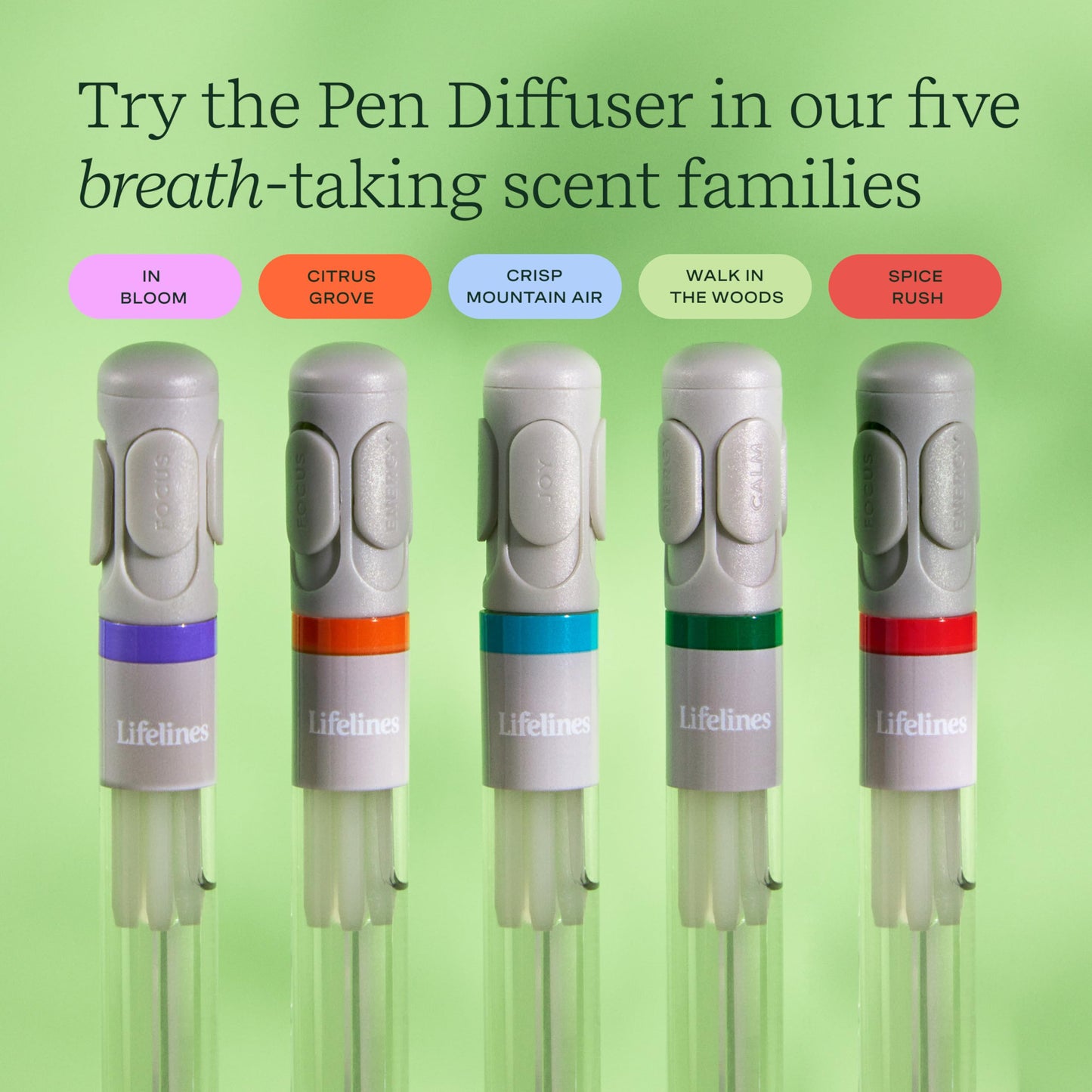 Pen Diffuser in Crisp Mountain Air Essential Oil Blends - Elegant 1.0mm Ballpoint Tip - Black Pen LifelinesBuy Supplements Australia