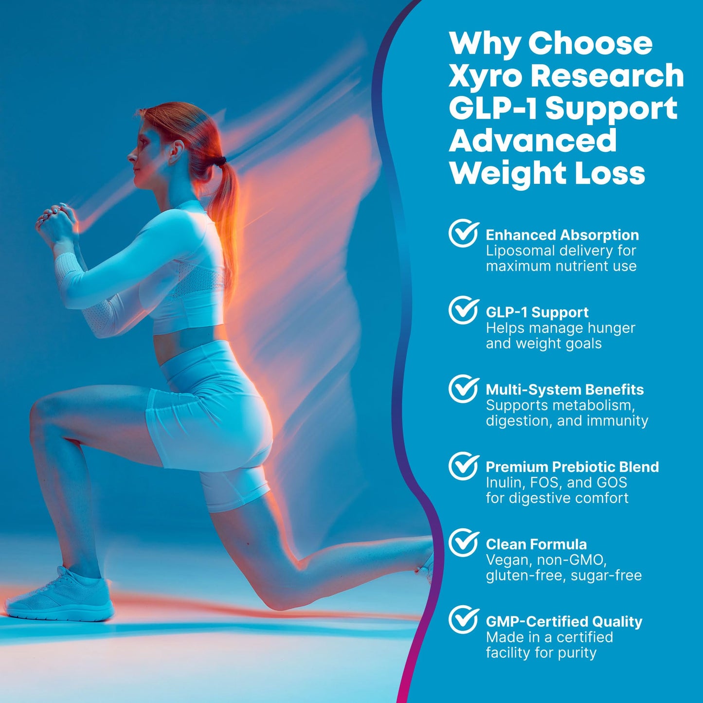 Xyro Research GLP-1 Support Weight Loss Supplement - Appetite Suppressant & Metabolism Booster to Support Natural Hunger Control Curb Cravings Burn Fat & Gut Wellness Xyro ResearchBuy Supplements Australia
