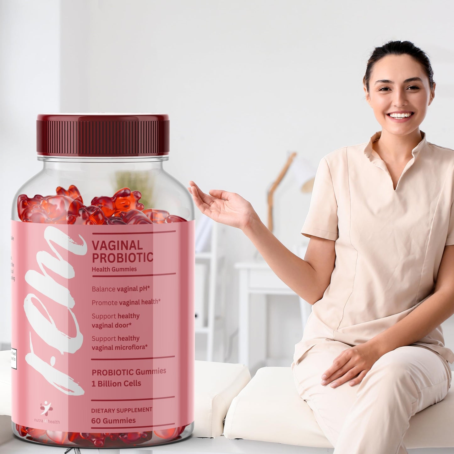 FEM Vaginal Probiotic Gummies for Women - Promotes pH Balance, Healthy Vaginal Odor & Urinary nutra4healthBuy Supplements Australia