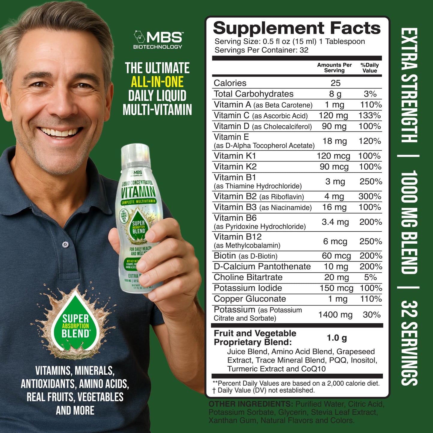MBS Biotechnology Liquid Multivitamin for Adults – Complete High-Absorption Daily Vitamin with Superfoods, CoQ10, B-Complex, Turmeric & PQQ – Immune & Energy Support – Berry Flavor, 17 oz MBS BiotechnologyBuy Supplements Australia