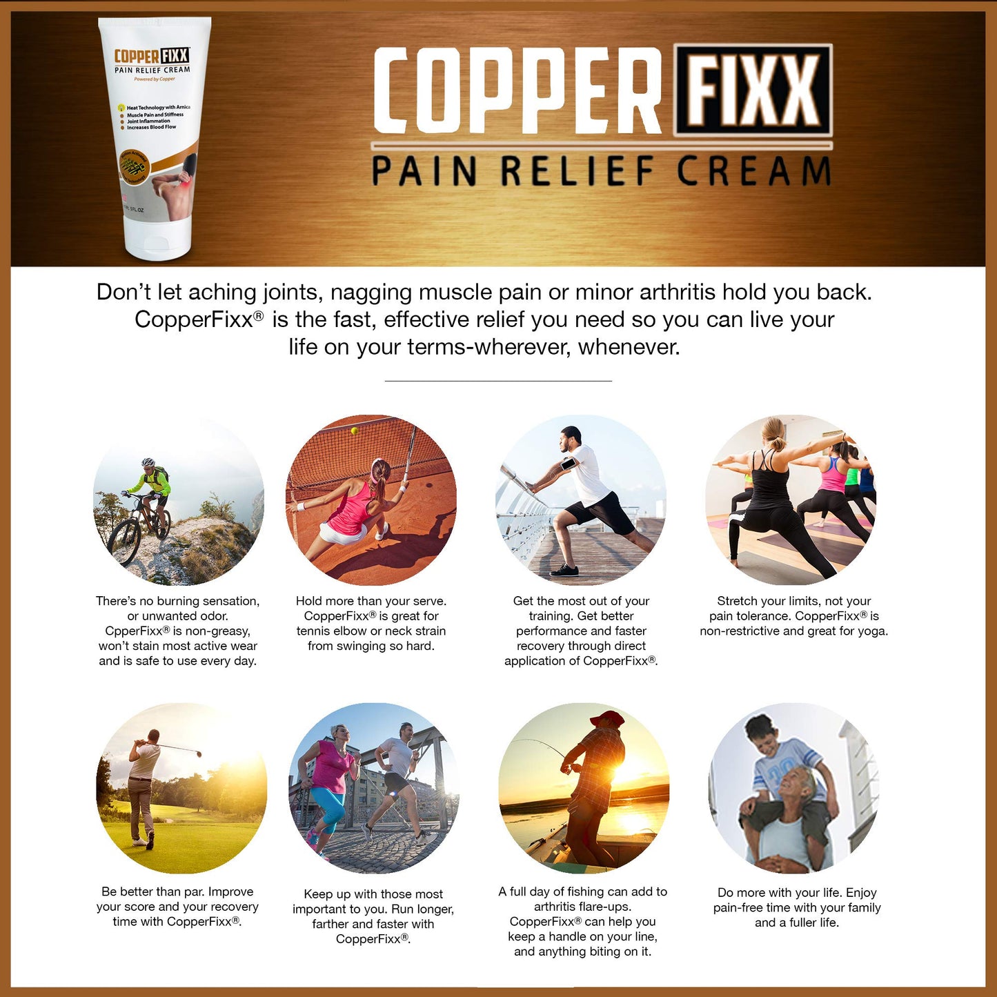 CopperFixx Pain Relief Cream, 5 Fl Oz Tube Powered by Copper with Heat Technology Arnica for Muscle & Stiffness Joint Inflammation, Knee, Back, Shoulder Arthritis Pain. Fast Acting, CF03028 CopperFixxBuy Supplements Australia