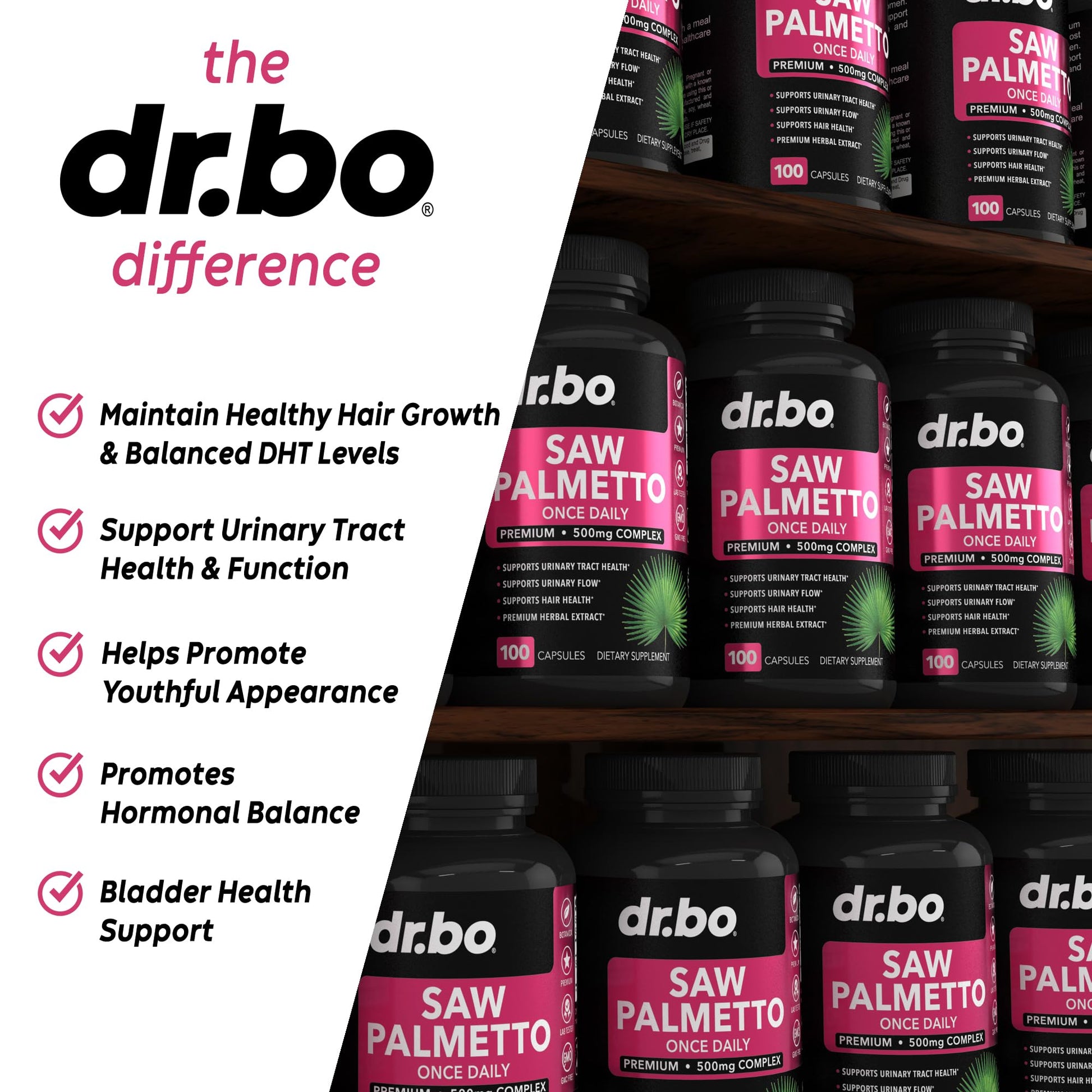 Saw Palmetto for Women Hair Loss - DHT Blocker for Women Hair Growth Plus Bladder DR. BOBuy Supplements Australia