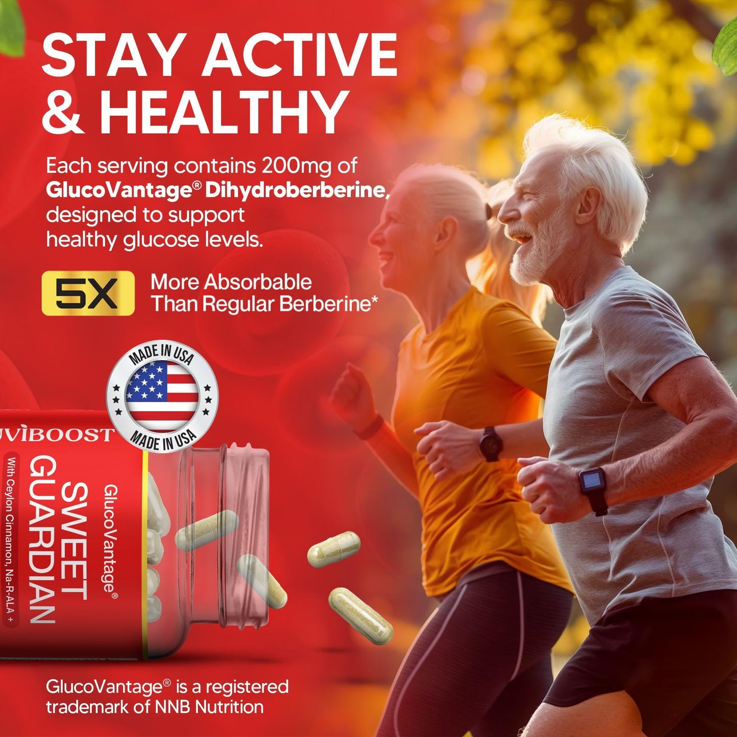 NUVIBOOST Super Dihydroberberine (GlucoVantage®) 200mg with Ceylon Cinnamon, Alpha Lipoic Acid, Selenium, Gymnema Sylvestre, Benfotiamine and Others for Overall Immunity. NUVIBOOSTBuy Supplements Australia