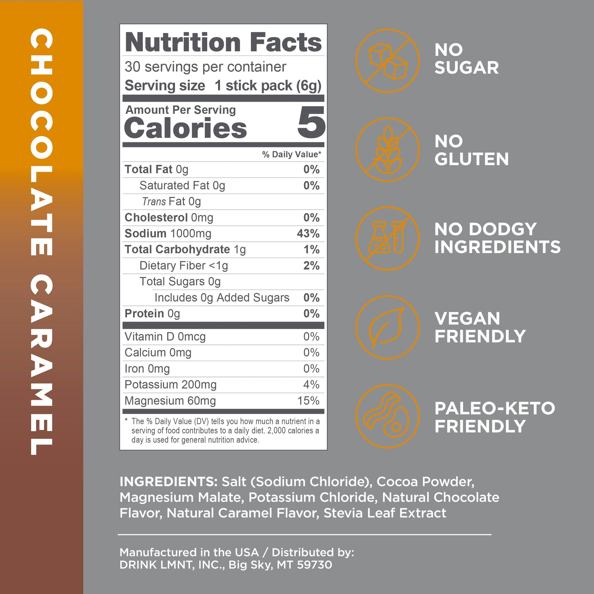 LMNT Hot Chocolate and Coffee Mixer - Chocolate Caramel Salt Electrolytes | No Sugar Drink LMNTBuy Supplements Australia