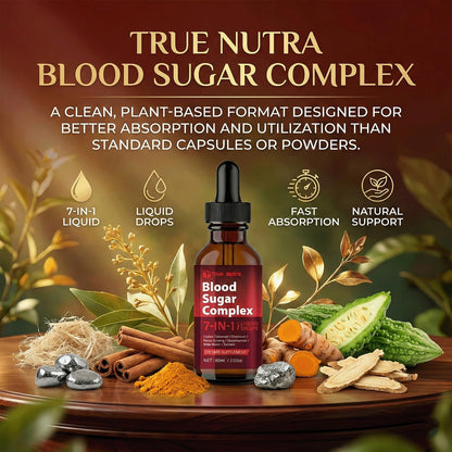 true nutra Blood Sugar Complex, 7-in-1 Formula Blood Sugar Support Supplement with Berberine, Ceylon Cinnamon, Chromium, Bitter Melon, Turmeric, Ginseng, Glucomannan (1PCS) true nutraBuy Supplements Australia