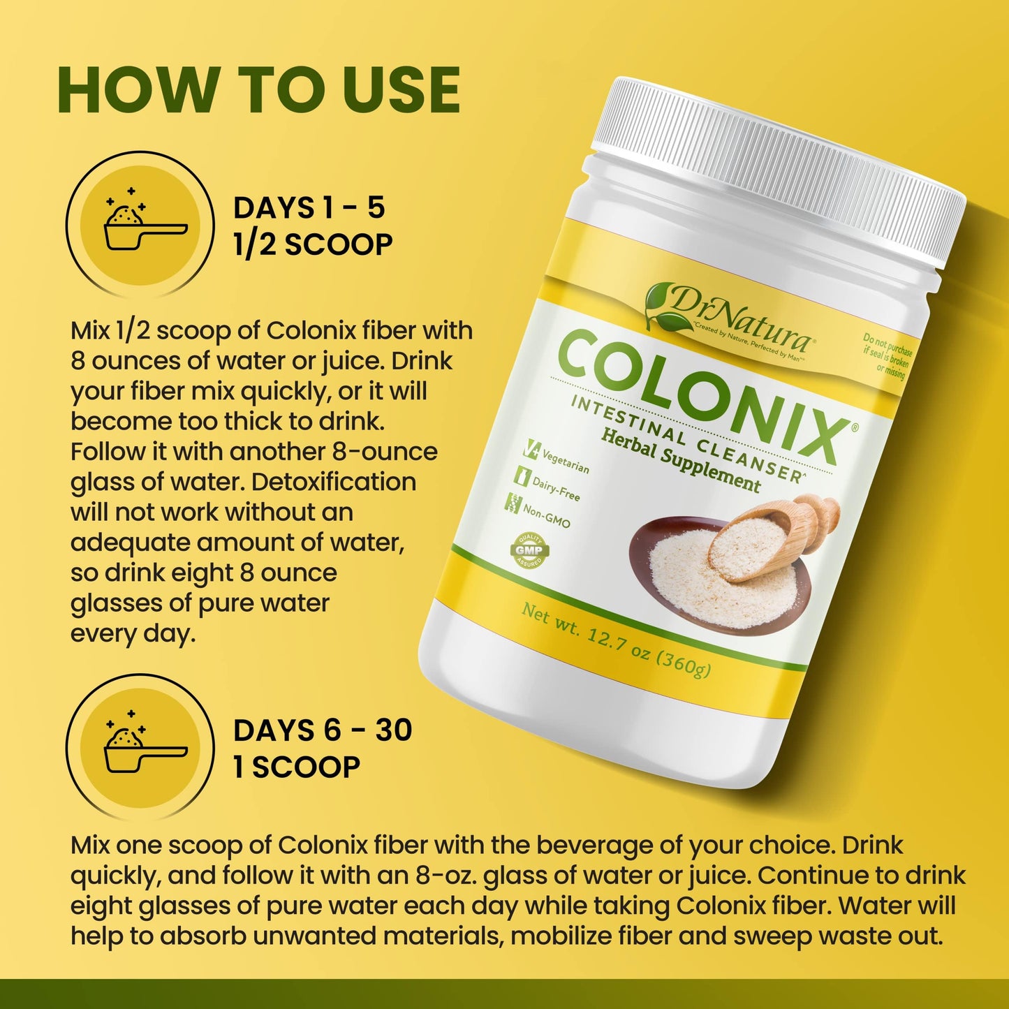 Dr Natura Colonix Intestinal Cleanser, All-Natural Daily Fiber, Colon Detox and Cleanse DrNaturaBuy Supplements Australia