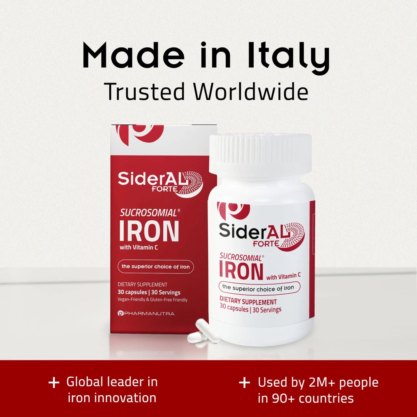 SiderAL Forte Iron Supplement Clinically Proven to Increase Levels Without Side Effects | Sucrosomial High Absorption Gentle Iron Pills for Women and Men | PHARMANUTRABuy Supplements Australia