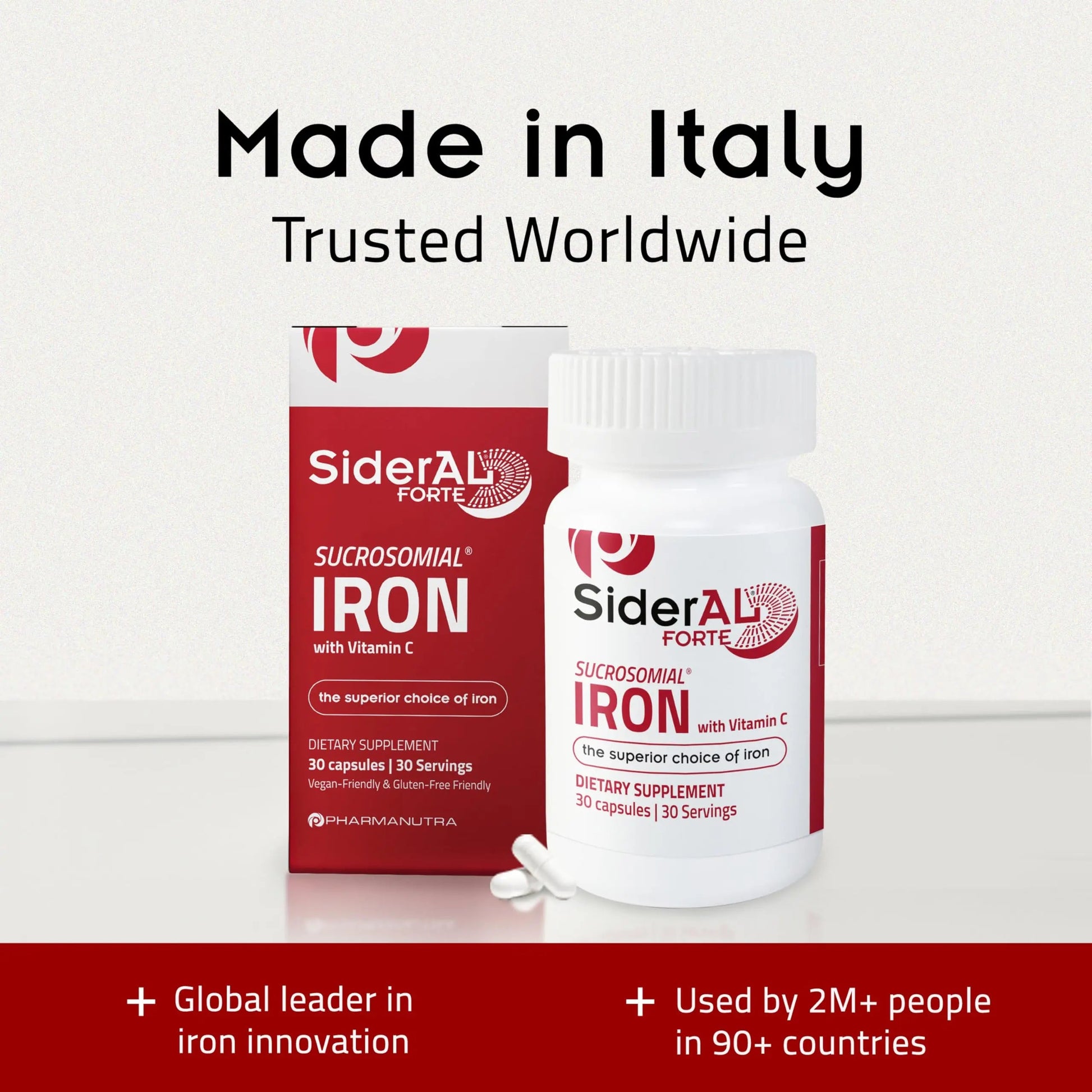 SiderAL Forte Iron Supplement Clinically Proven to Increase Levels Without Side Effects | Sucrosomial High Absorption Gentle Iron Pills for Women and Men | PHARMANUTRABuy Supplements Australia