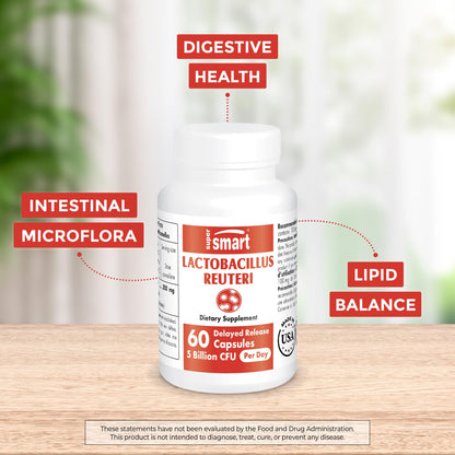 Supersmart - Lactobacillus Reuteri 5 Billion CFU per Day (Probiotic Supplement) SupersmartBuy Supplements Australia
