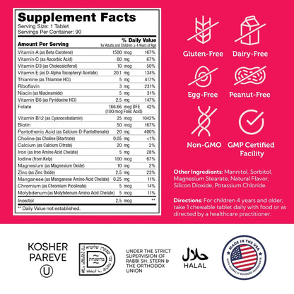 Zahler Kids Multivitamin Chewable Vitamin Tablet - Complete One Daily Vitamins Supplement - Contains 20+ Minerals ZahlerBuy Supplements Australia
