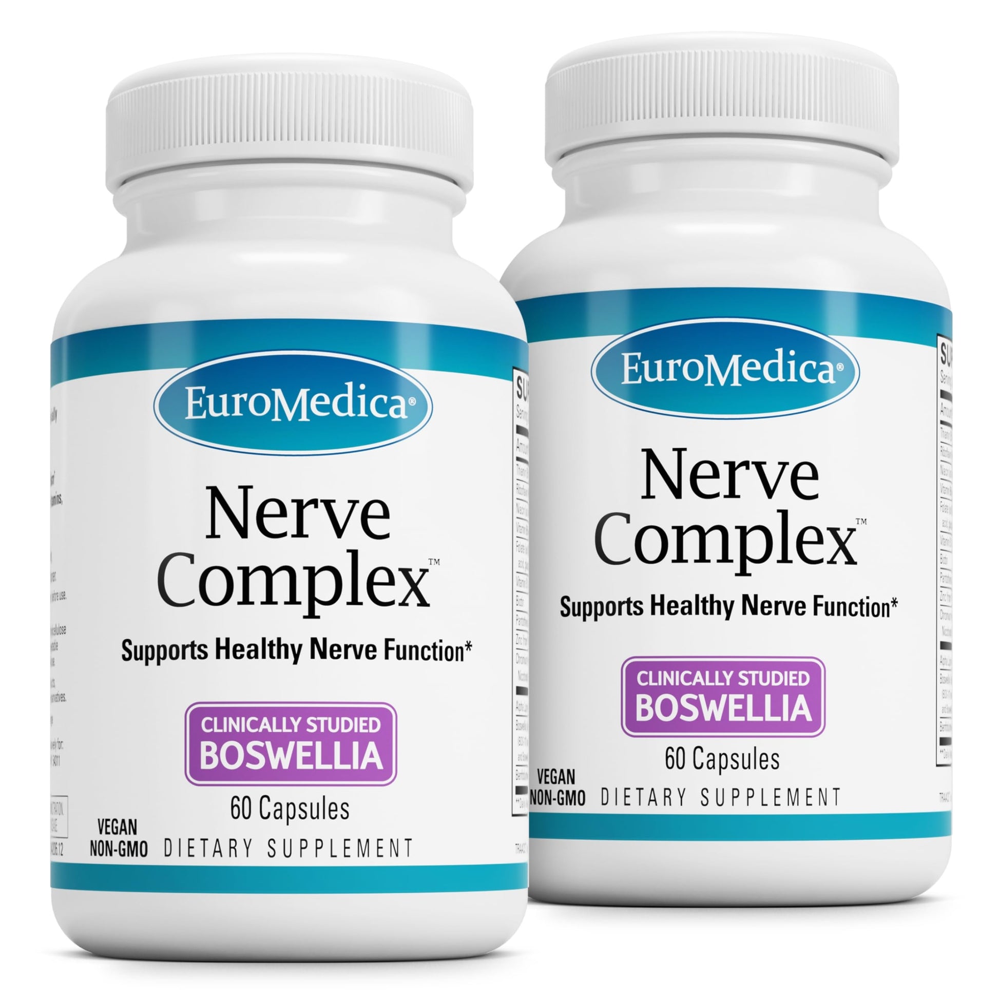 EuroMedica Nerve Complex - Herbal Supplement with Bioactive Vitamin B12 - Circulation & Nerve Health Support Supplement - Vegan Capsules with Boswellia Serrata - 60 Capsules, 2 Pack (120 Capsules) EuroMedicaBuy Supplements Australia