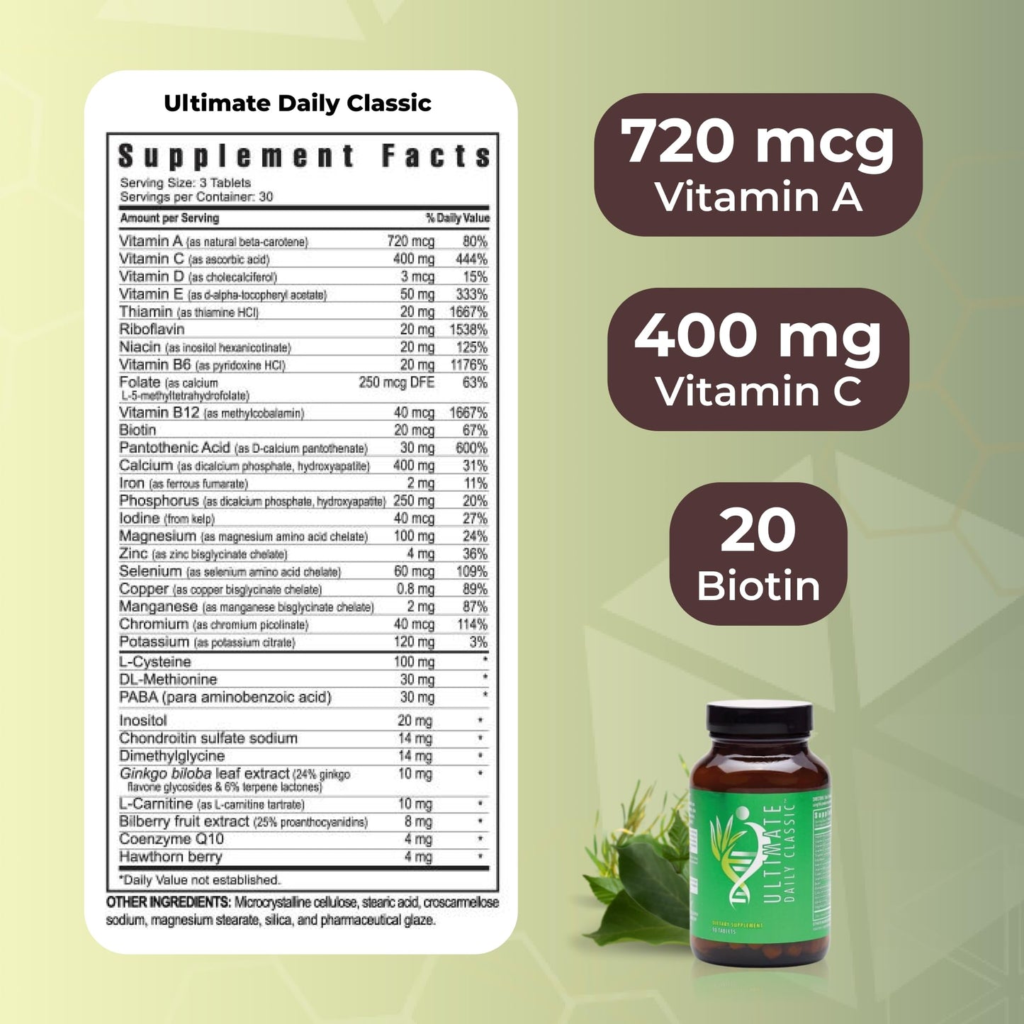 Youngevity Ultimate Daily Classic – Multivitamin with Essential Vitamins, Minerals, Amino Acids, and Antioxidant-Rich Botanicals – Supports Cardiovascular, Brain, Bone, and Bone Health – 90 Tablets YoungevityBuy Supplements Australia
