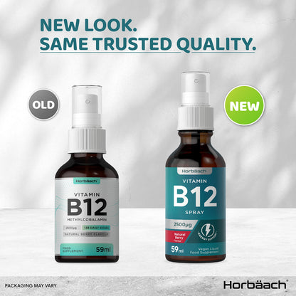 Vitamin B12 Spray 2500mcg | 59ml | High Strength Supplement | Natural Berry Flavour HorbäachBuy Supplements Australia