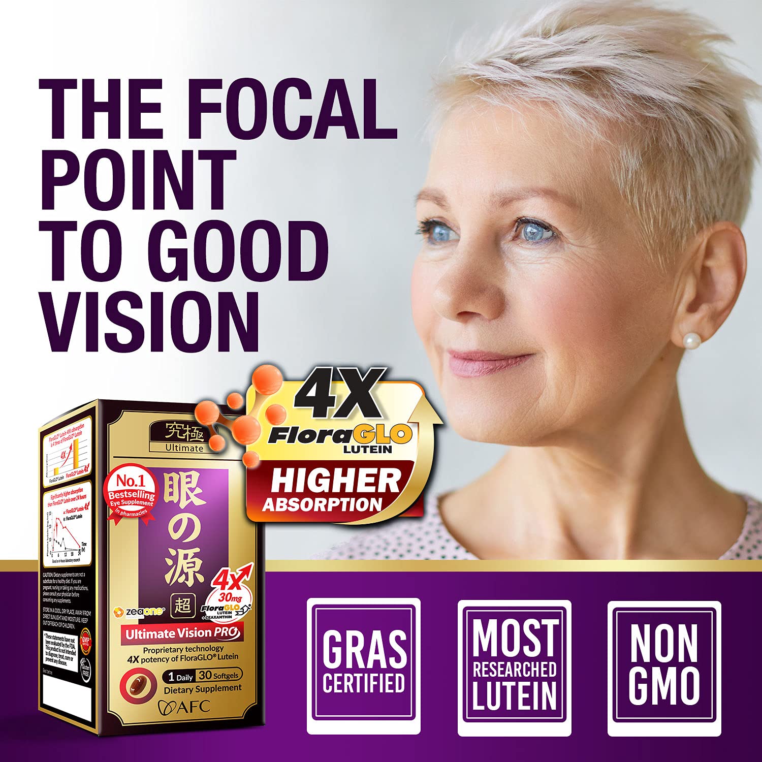 AFC Japan Ultimate Vision PRO - Eye Formula with FloraGLO Lutein 4X AFCBuy Supplements Australia