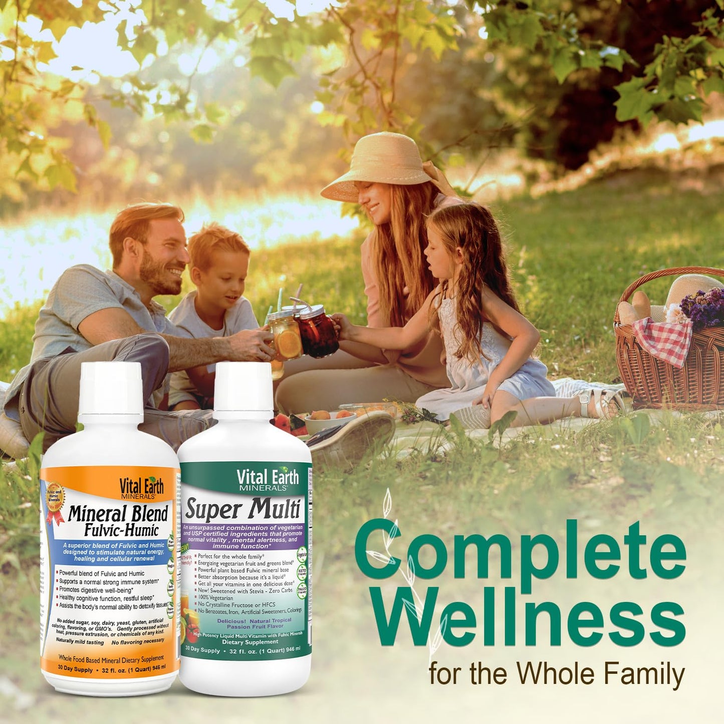 Vital Earth Minerals Detox and Wellness Support – Fulvic Humic Mineral Blend with 70+ Trace Minerals + Super Multi, Liquid Multivitamins, MTHFR Enhancement, 32 OZ Ea Vital Earth MineralsBuy Supplements Australia