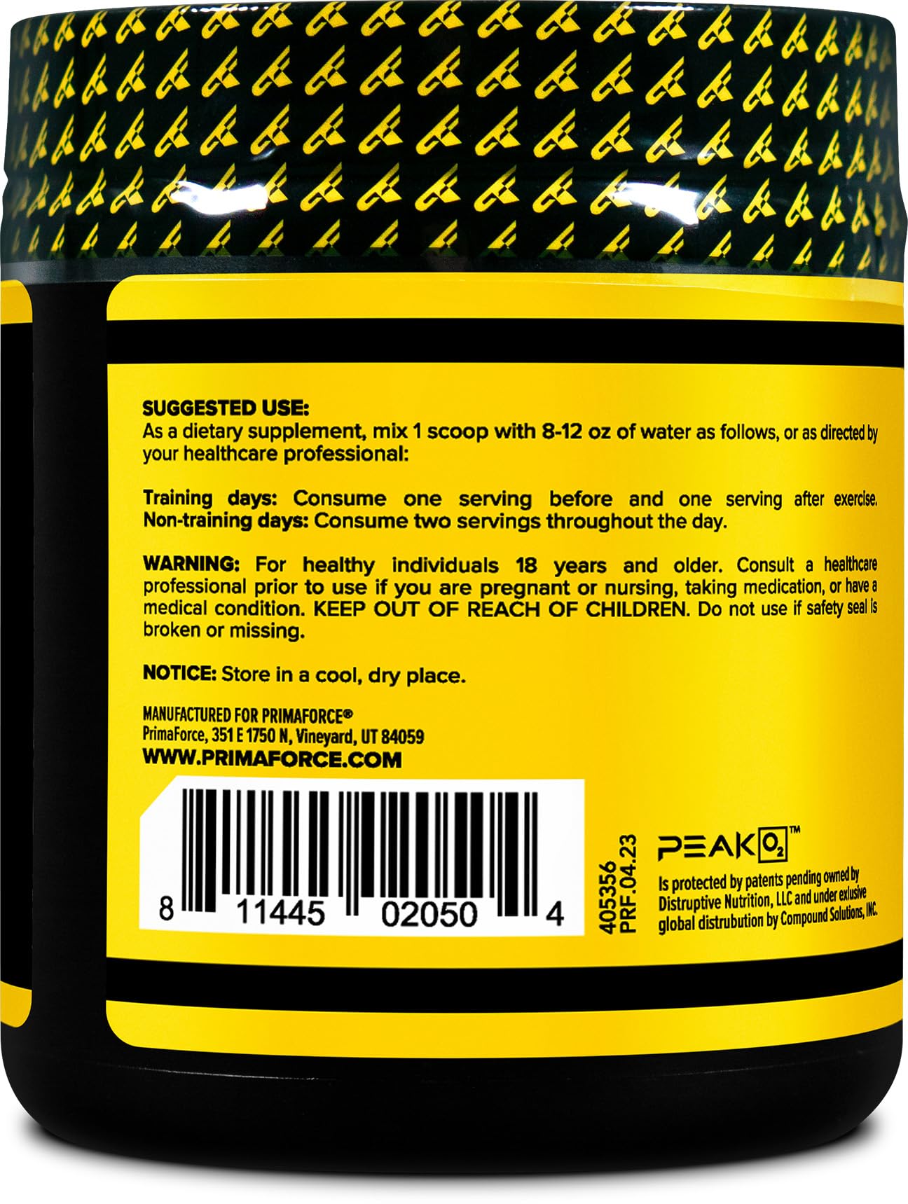 PrimaForce Peak O2 Workout Supplement, 120 Grams - Proprietary Blend, Non-GMO, Vegan and Gluten Free PrimaforceBuy Supplements Australia