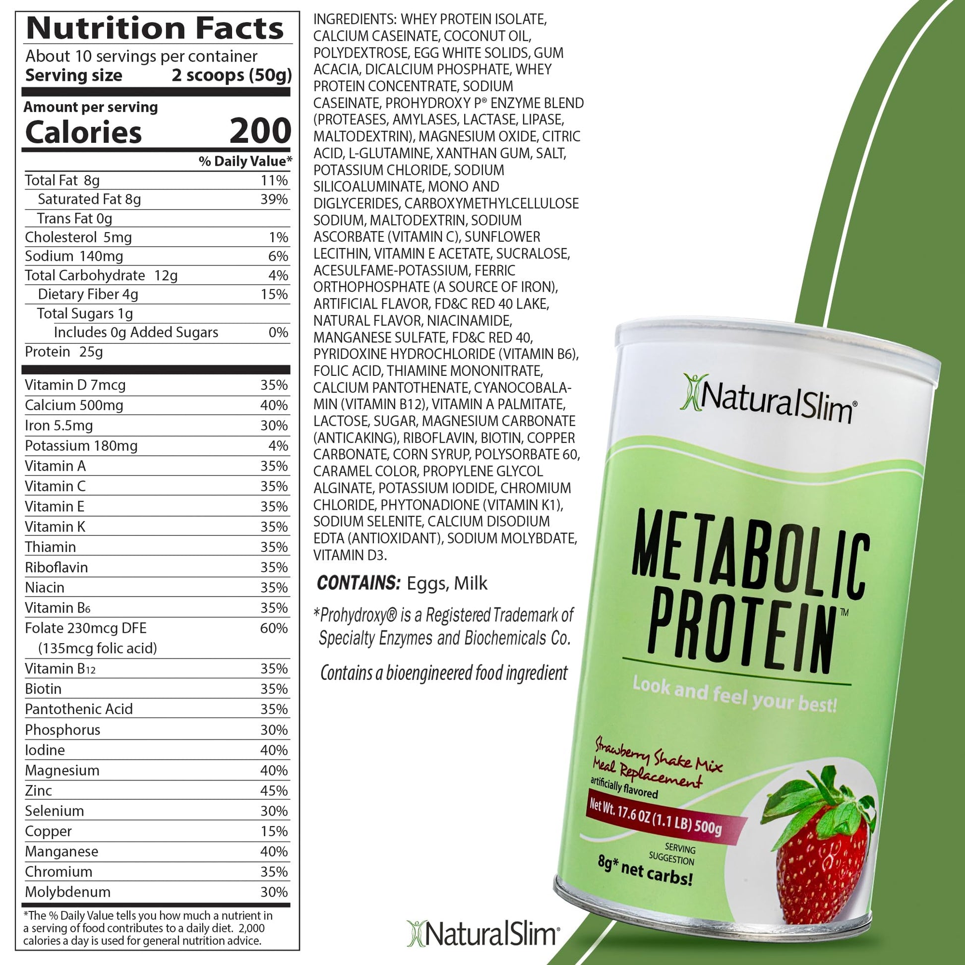 NaturalSlim Metabolic Whey Protein Powder Strawberry – Low Carb, Meal Replacement NaturalSlimBuy Supplements Australia