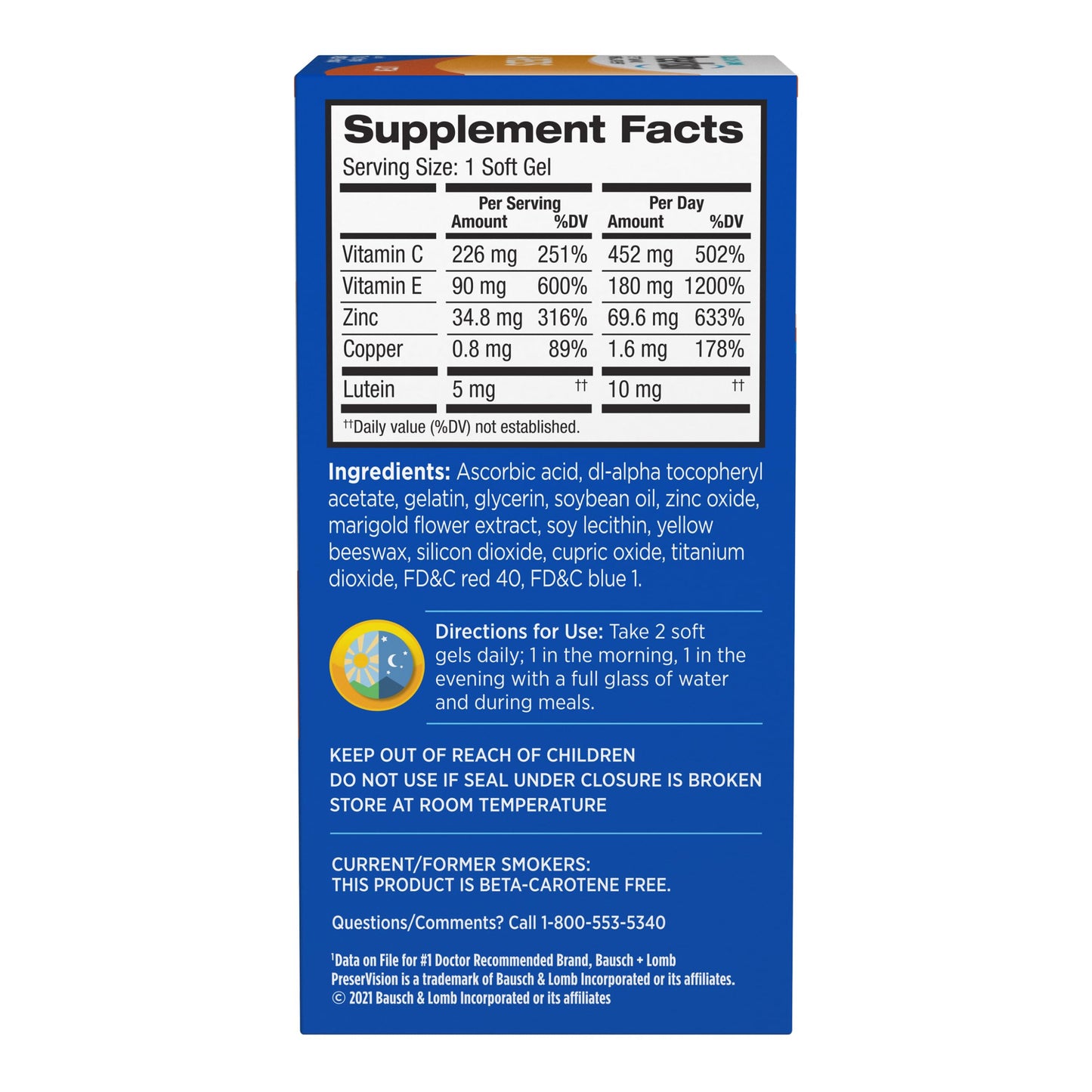 PreserVision AREDS Eye Vitamins, #1 Eye Doctor Recommended Brand, Multivitamin with Lutein, Vitamins C & E, Zinc, and Copper Supplements, 120 Softgels PreserVisionBuy Supplements Australia