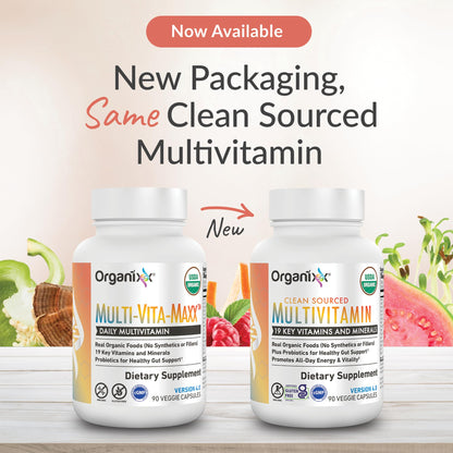 Organixx Clean Sourced Multivitamin for Women & Men, w/Vitamin C, D3, Vitamin B Complex, Probiotics, Organic Fruits & Vegetables, Supports Digestive Gut Health, Immune Support, 90 Vegan Gel Capsules OrganixxBuy Supplements Australia