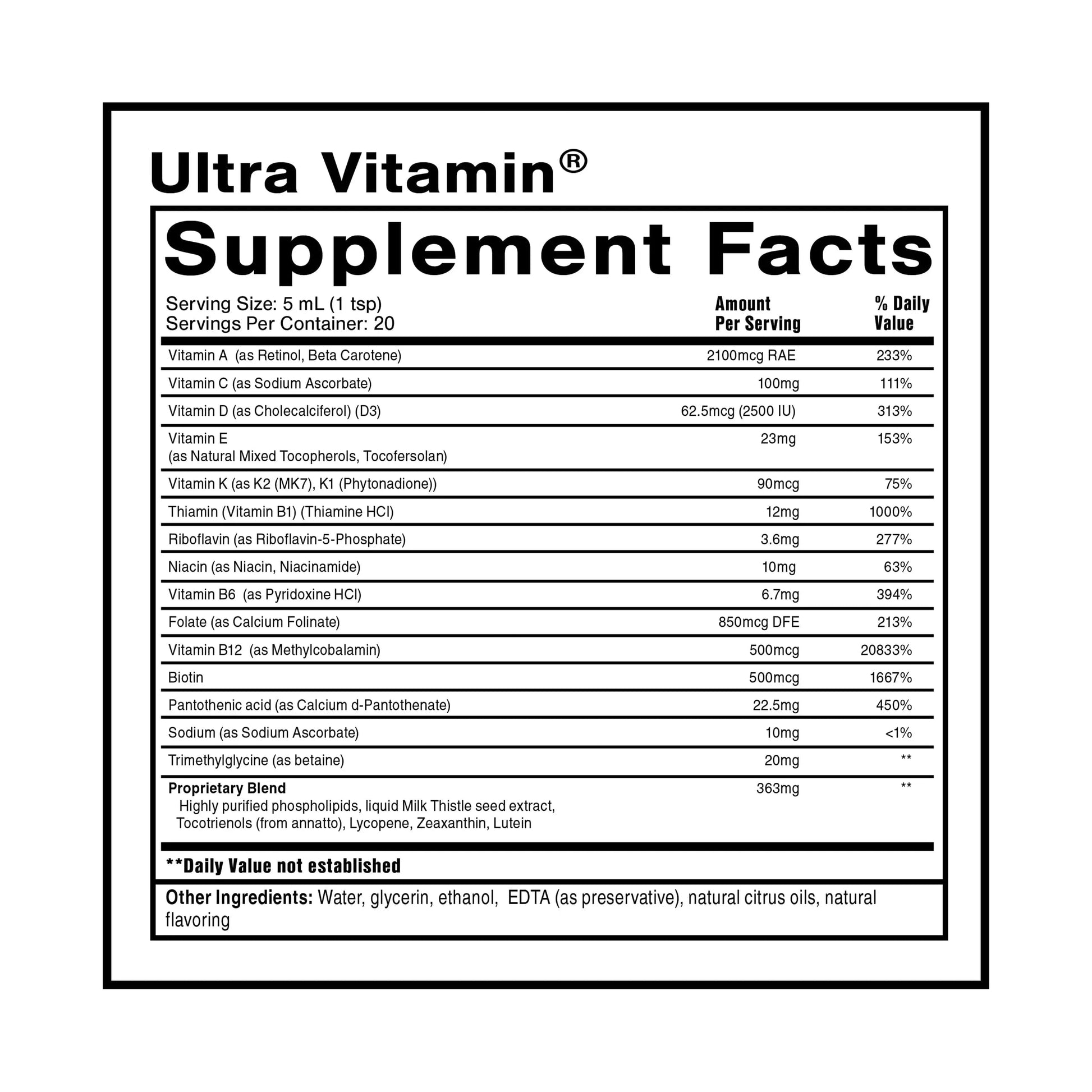 Quicksilver Scientific Liposomal Ultra Vitamin - Liquid Multivitamin & Antioxidant Supplement for Energy, Liver Health & Brain Support Quicksilver Scientific