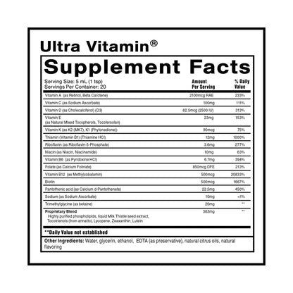 Quicksilver Scientific Liposomal Ultra Vitamin - Liquid Multivitamin & Antioxidant Supplement for Energy, Liver Health & Brain Support Quicksilver Scientific