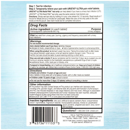Uristat Ultra Strength Urinary Tract Infection Treatments and Test Relief Kit – 1 UTI Test Strip & 12 Cranberry Flavor Relief Tablets to Ease Urinary Pain, Burning & Urgency URISTATBuy Supplements Australia