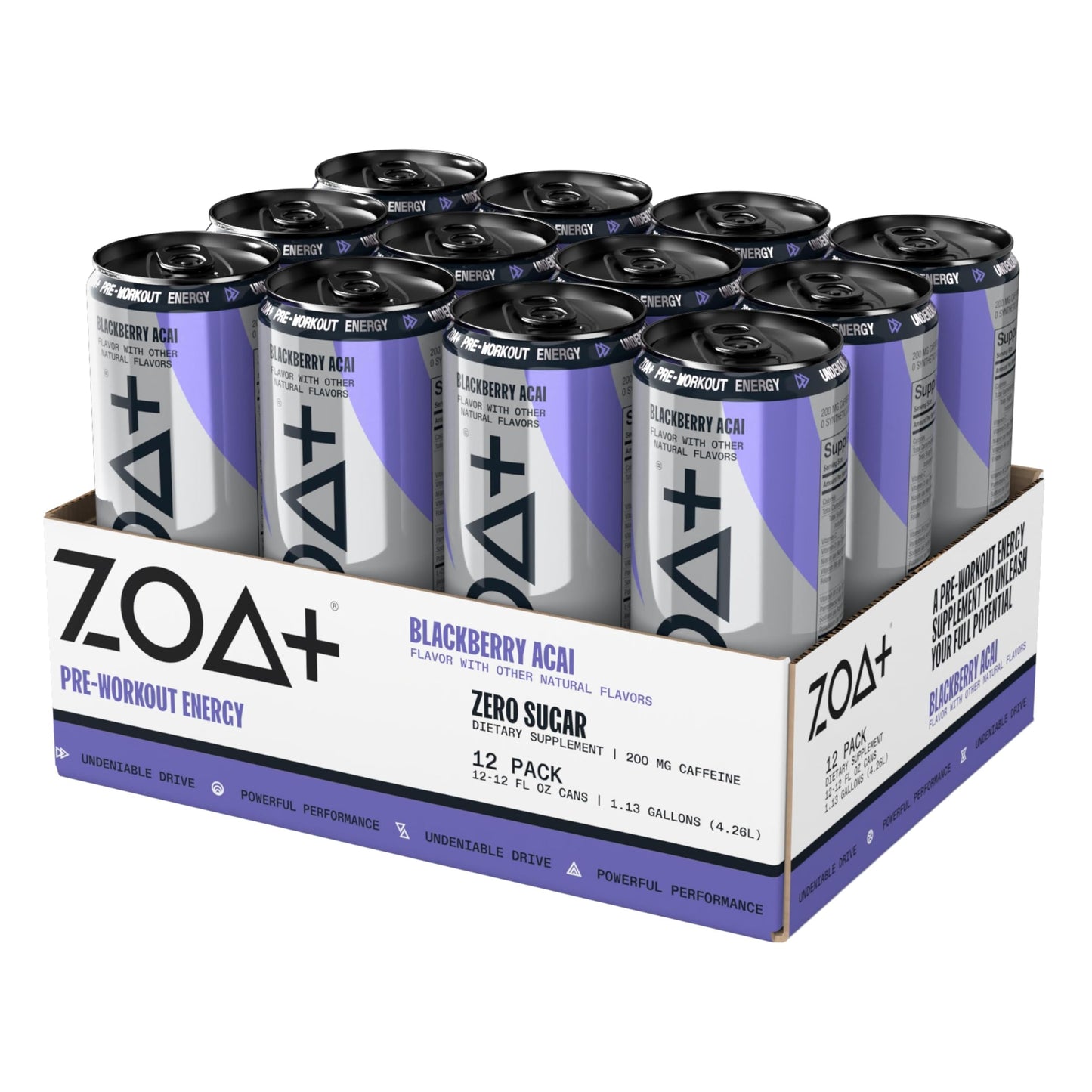 ZOA Plus Sugar-Free Pre-Workout Drink, Ready to Drink with Nitric Oxide, Vitamin B, C and D ZOABuy Supplements Australia