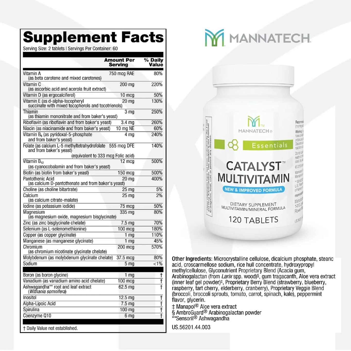 Mannatech Catalyst Multivitamin 120 Tablets, Maximize Your Multivitamin. Provides Antioxidants Vitamin A, Vitamin C, and Vitamin E Mannatech