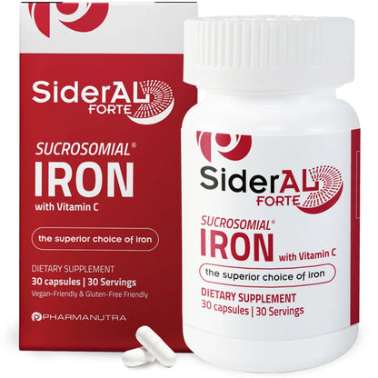 SiderAL Forte Iron Supplement Clinically Proven to Increase Levels Without Side Effects | Sucrosomial High Absorption Gentle Iron Pills for Women and Men | PHARMANUTRABuy Supplements Australia
