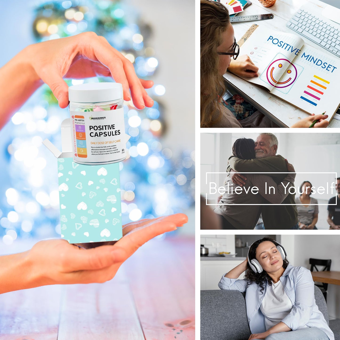 HIONXMGA Positive Messages in a Bottle (60+ Positive Affirmations),Self Care Gifts for Women Men HIONXMGABuy Supplements Australia