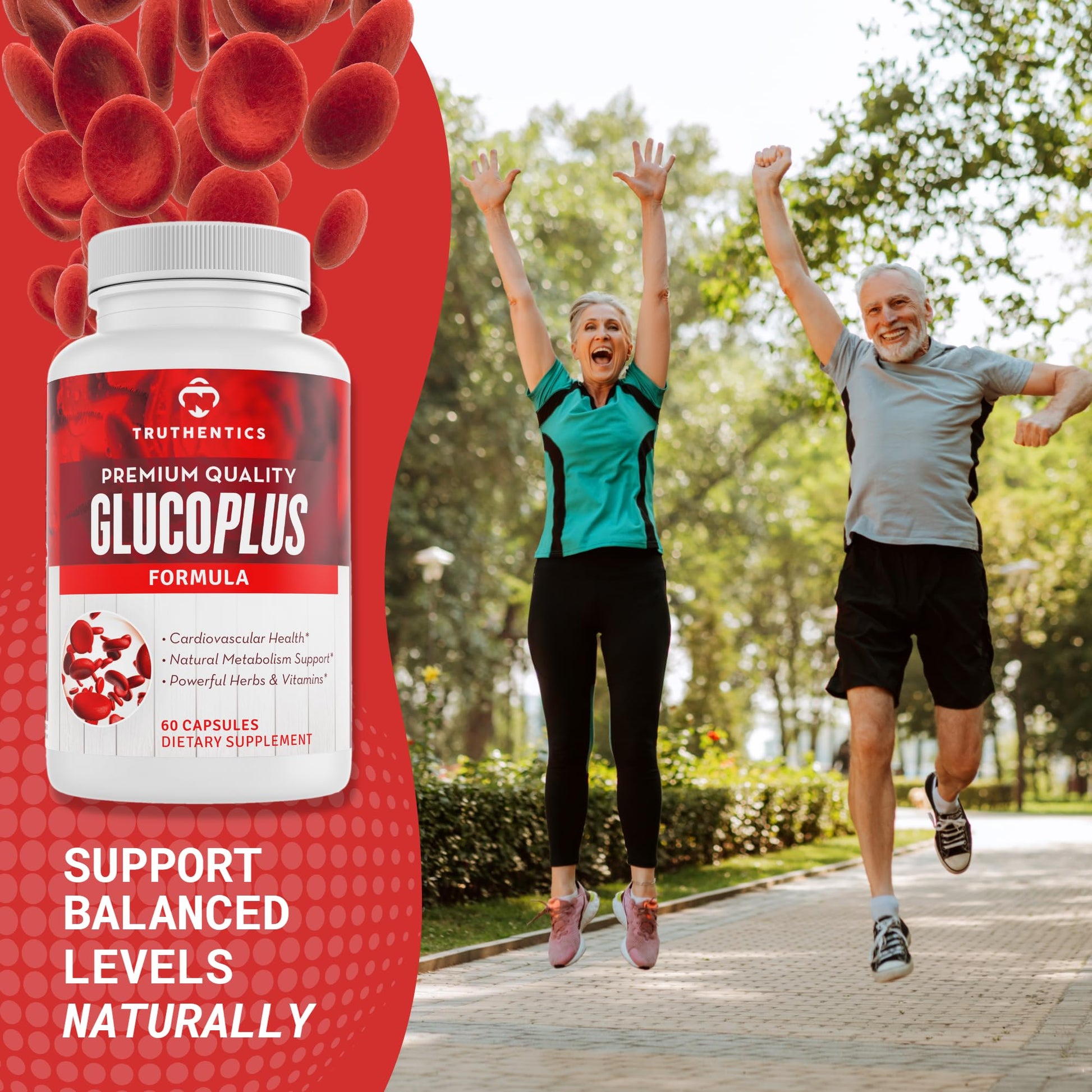 TRUTHENTICS GlucoPlus - 20 Herbs, Vitamins & Minerals with Cinnamon, Chromium, Vanadium, Bitter Melon, Alpha Lipoic Acid, Magnesium - Gluten Free, Non-GMO - 60 Capsules TRUTHENTICSBuy Supplements Australia