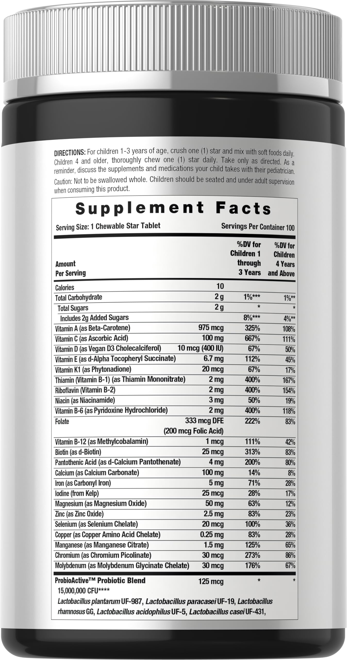 Horbäach Kids Multivitamin with Probiotics | 100 Chewable Tablets | Fruit Punch Flavor | Vegetarian, Non-GMO, Gluten Free Children's Supplement HorbäachBuy Supplements Australia