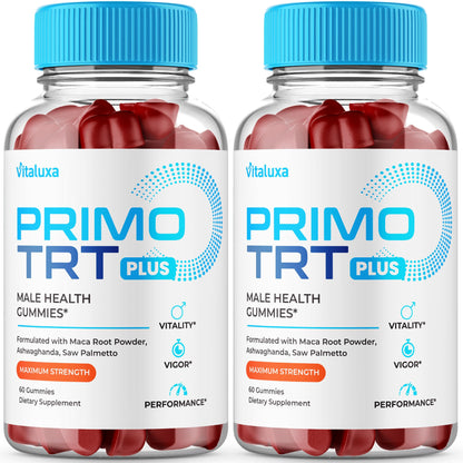 (2 Pack) Primo TRT Gummies, Primo TRT Advanced Performance Blend Supplement, PrimoTRT Try Prime Gomitas Maximum Strength for Males Support for Overall Health Wellness All Natural Ingredients (120 Ct) VitaluxaBuy Supplements Australia
