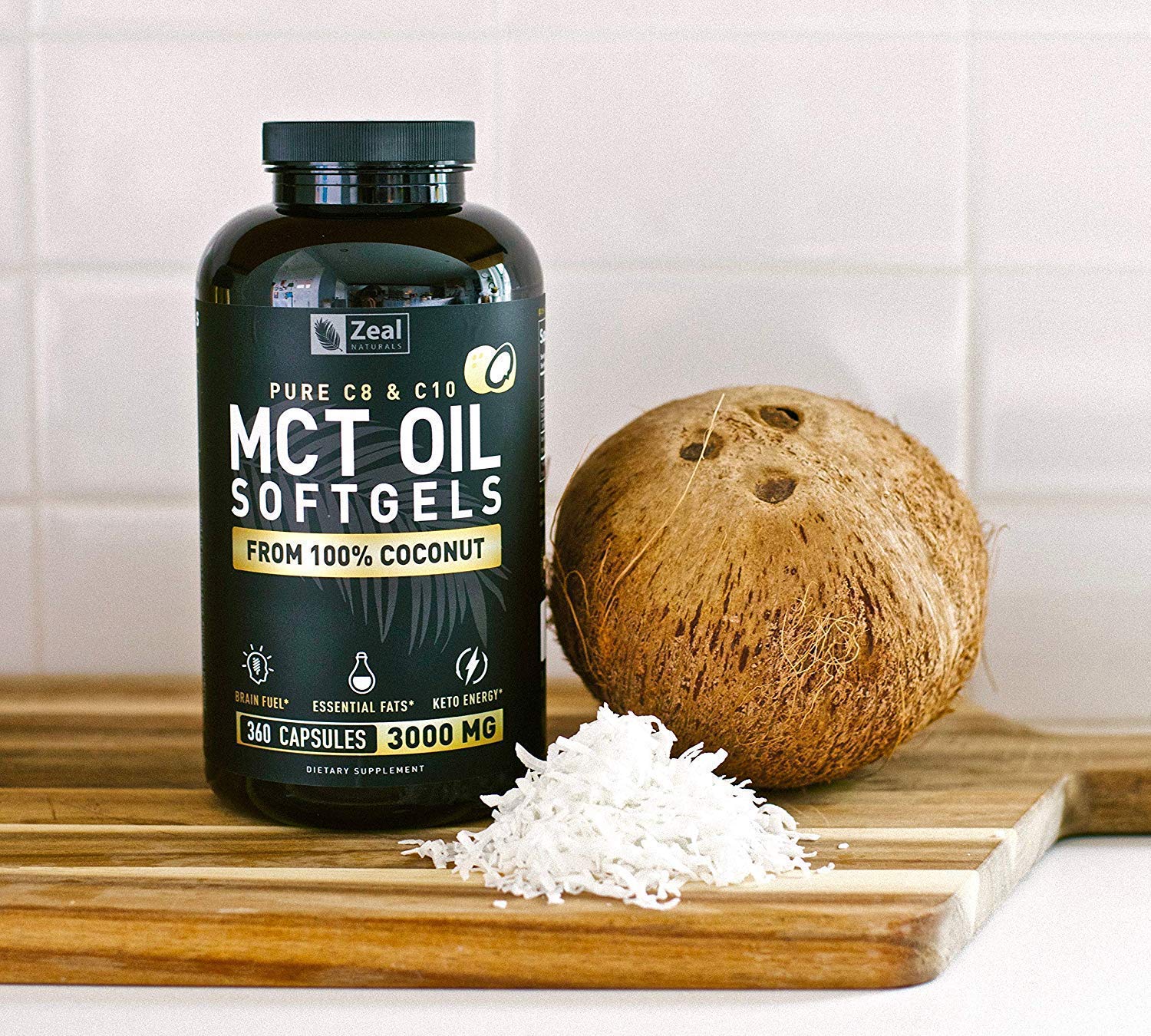 Pure MCT Oil Capsules (360 Softgels | 3000mg) 4 Month Supply Keto Pills w Unrefined Coconut Zeal NaturalsBuy Supplements Australia