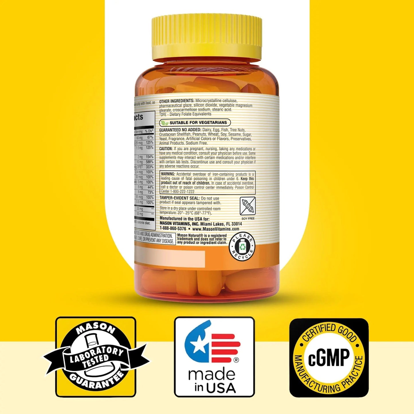 MASON NATURAL Renal Multivitamin, with ALA, Biotin, & B Vitamins for Daily Support,100 Caplets MASON NATURAL