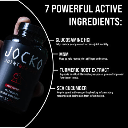 Jocko Fuel Joint Support Supplement - Glucosamine MSM for Joint Pain, Mobility, & Flexibility w/Turmeric & Boswellia (180 Capsules) Jocko FuelBuy Supplements Australia