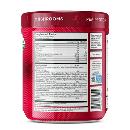 Terra Kai Organics Juce SR7 Sport Reds Organic Fruit & Veggies w/Pea Protein | 43 Superfoods, Antioxidants, Mushrooms, Beets, Herbal Adaptogens, Probiotic, Fiber, Garden Berry Flavor (30 Servings) Terra Kai OrganicsBuy Supplements Australia