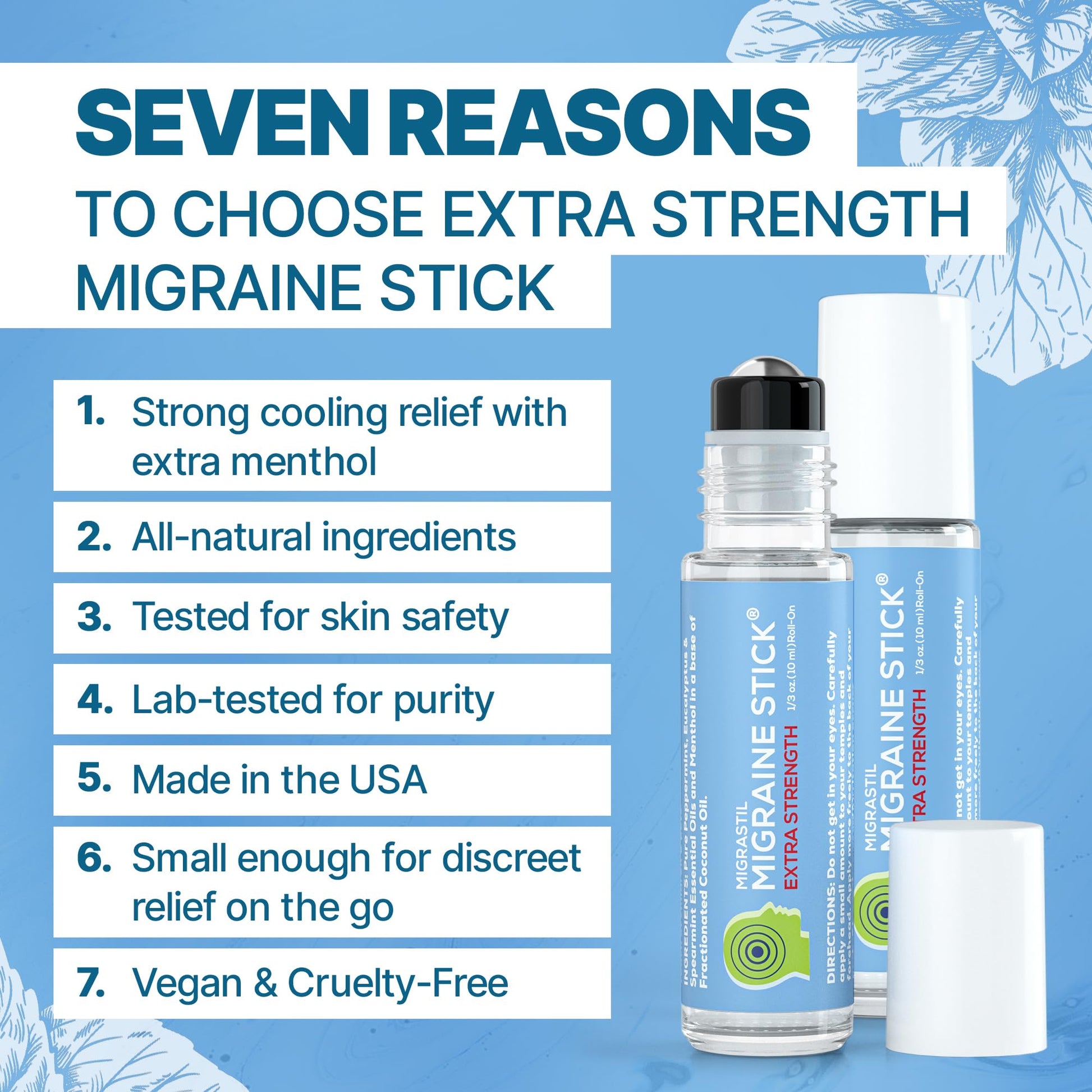 Basic Vigor Migrastil Extra Strength Migraine Stick Advanced Formula. Strong Aromatherapy Roll On with Menthol and Essential Oils. No Lavender. Made in The USA. Basic VigorBuy Supplements Australia