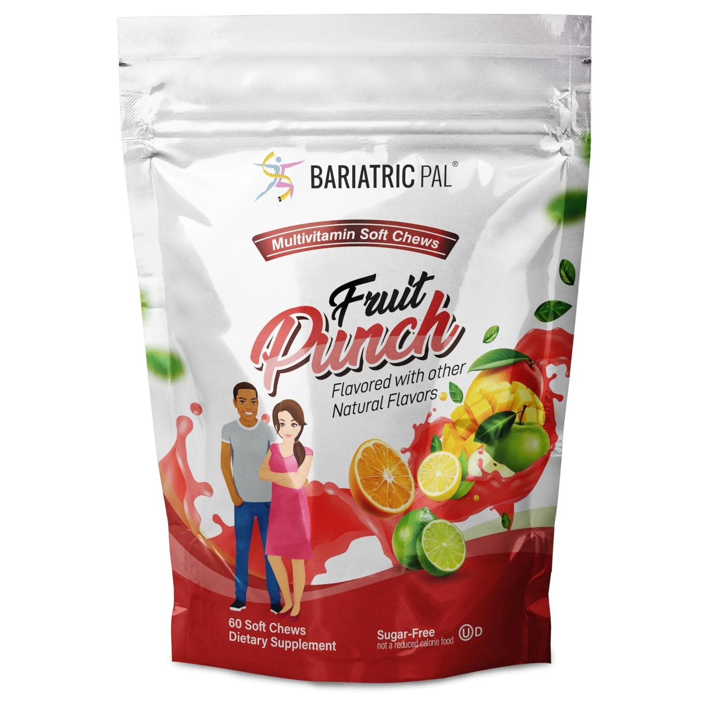 BariatricPal Iron-Free Multivitamin Soft Chew - Fruit Punch (60 Count) BariatricPal