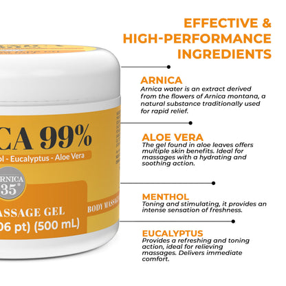 Arnica 35 Arnica Body Massage Gel – Water-Based Cosmetic Massage Gel with Arnica Montana, Fast-Absorbing Lightweight Texture, Non-Greasy Feel, Dermatologically Tested, 16.9 fl oz ArnicaBuy Supplements Australia