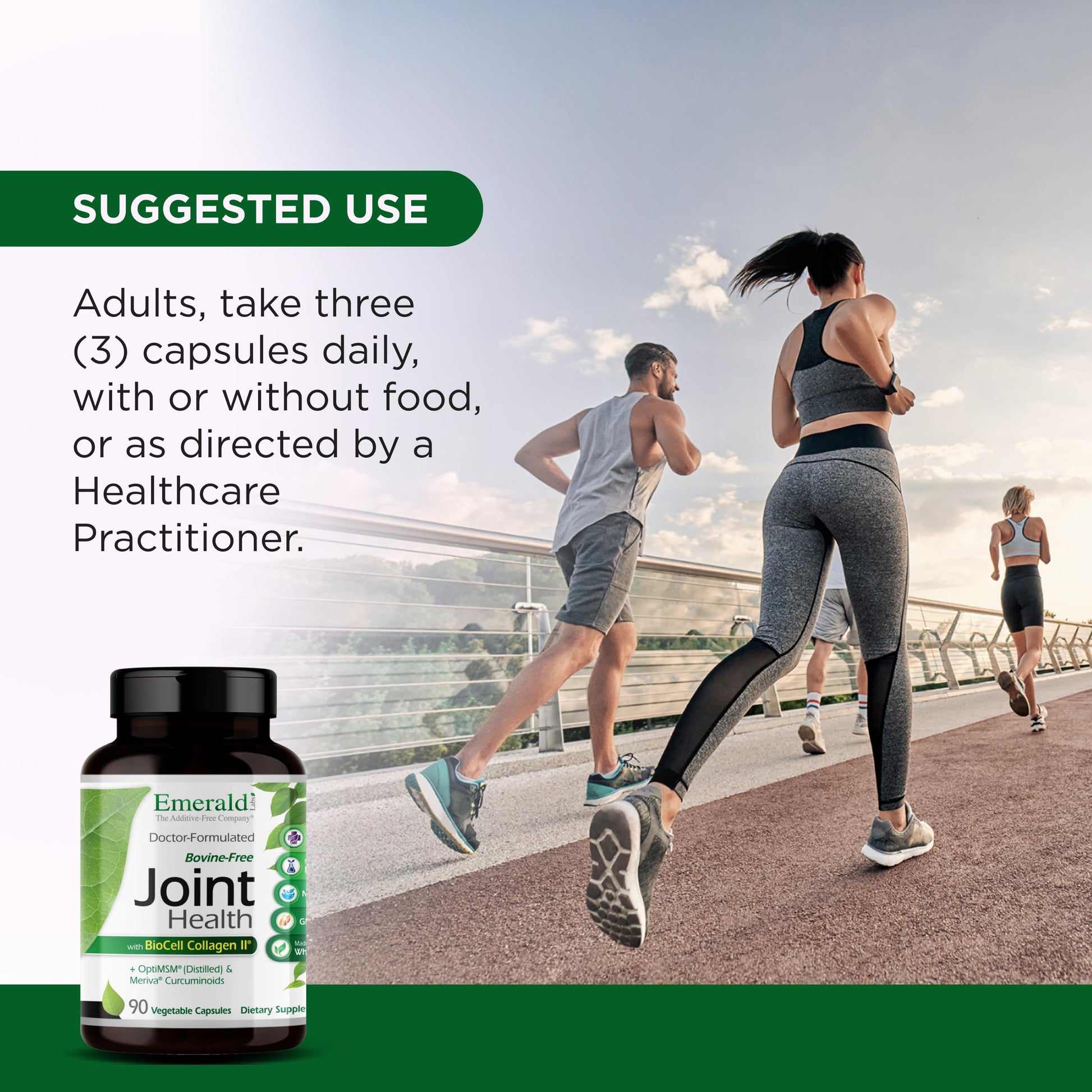 EMERALD LABS Joint Health - Biocell II Collagen, OptiMSM, Glucosamine, Meriva Turmeric Curcuminoids & More - Joint Health, Mobility & Flexibility Support* - 90 Vegetable Capsules (30-Day Supply) EMERALD LABSBuy Supplements Australia